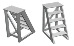 O Gauge Loco & Diesel Depot - Workshop Steps Loco Shed Detailing - Pack Of 2