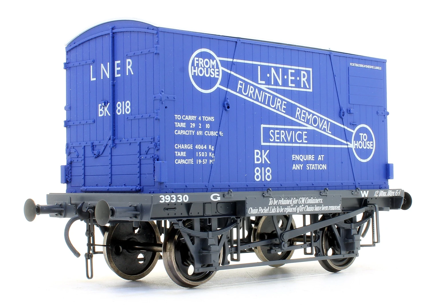 Conflat GWR 39330 & Container LNER Removals BK818 2 Conflat GWR 39330 & Container LNER Removals BK818 - Image 2