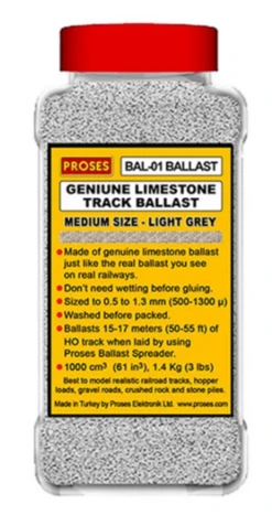 1.4 Kg (3 Lbs) Authentic Limestone Ballast O Scale (Light Grey)