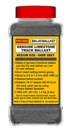 1.4 Kg (3 Lbs) Authentic Limestone Ballast O Scale (Dark Grey)