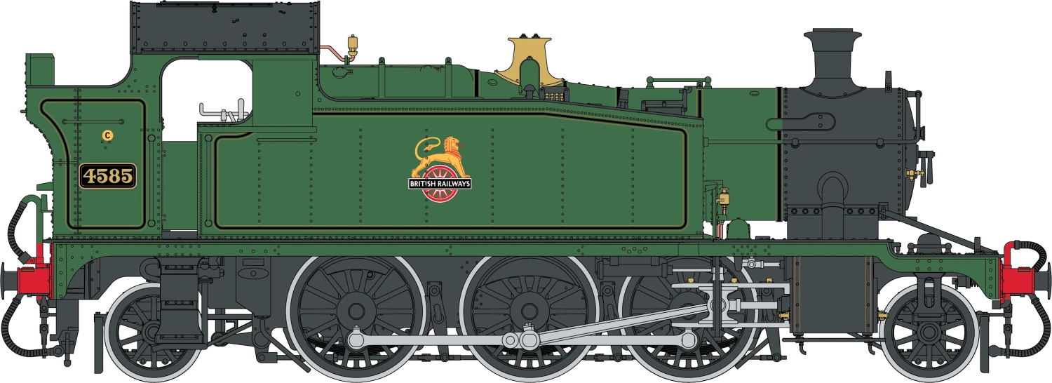 Class 55xx 2-6-2 BR Early Crest BR Lined Green 4585 Steam Locomotive 1 Class 55xx 2-6-2 BR Early Crest BR Lined Green 4585 Steam Locomotive
