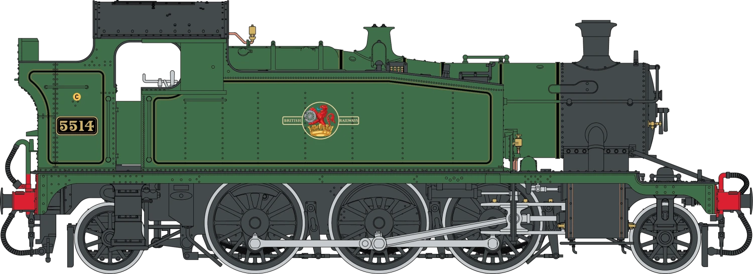 Class 55xx 2-6-2 BR Late Crest BR Lined Green Unnumbered Steam Locomotive 1 Class 55xx 2-6-2 BR Late Crest BR Lined Green Unnumbered Steam Locomotive